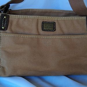 Fossil Canvas Satchel Cross Body Bag
